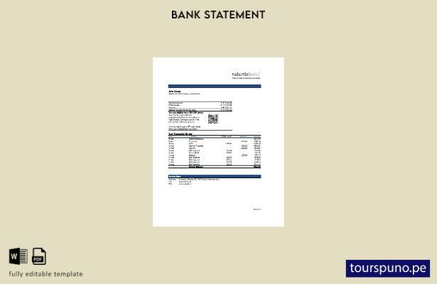 listo para imprimir plantilla de Excel de extracto bancario de Liechtenstein Val